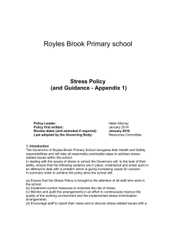 Stress Policy - Royles Brook Primary School