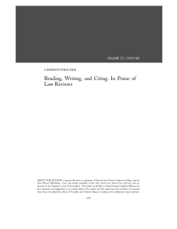 Reading, Writing, and Citing - New York Law School Law Review