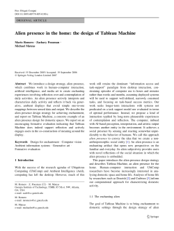 Alien presence in the home: the design of Tableau
