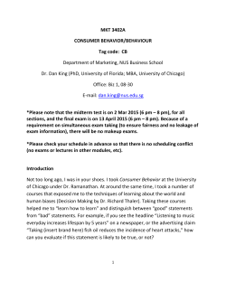 MKT 3402A CONSUMER BEHAVIOR/BEHAVIOUR Tag