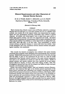 Mineral Requirements and other Characters of Selected