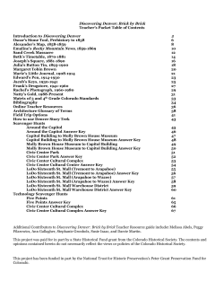 Discovering Denver: Brick by Brick Teacher`s Guide