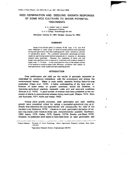 SEED GERMINATION AND SEEDLING GROWTH RESPONSES OF