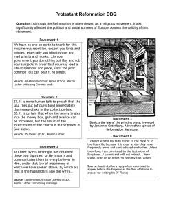 Protestant Reformation DBQ - White Plains Public Schools