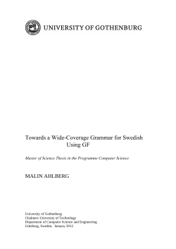 Towards a Wide-Coverage Grammar for Swedish Using GF