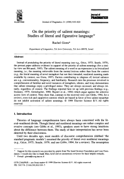 On the priority of salient meanings: Studies of literal and figurative
