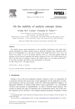 On the stability of analytic entropic forms