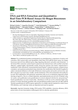 DNA and RNA Extraction and Quantitative Real-Time PCR