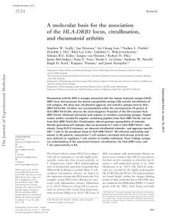 A molecular basis for the association of the HLA-DRB1 locus