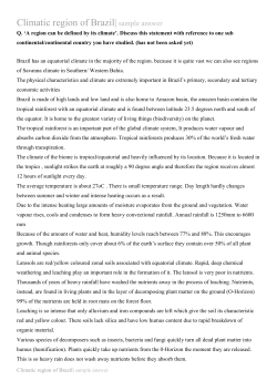 Climatic region of Brazil| sample answer