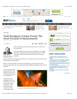 Todd Rundgren`s Utopia Found- The Great Pyramid of Massachusetts