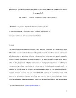 1 Deforestation, agriculture expansion and agricultural productivity