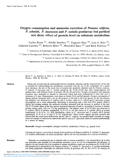 Oxygen consumption and ammonia excretion of Penaeus setiferus