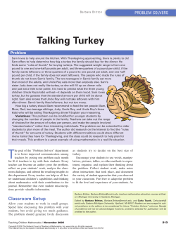Talking Turkey - National Council of Teachers of Mathematics