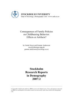 Consequences of family policies on childbearing