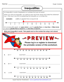 Inequalities - Super Teacher Worksheets