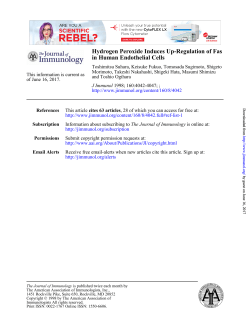in Human Endothelial Cells Hydrogen Peroxide Induces Up