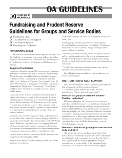 Fundraising and Prudent Reserve Guidelines
