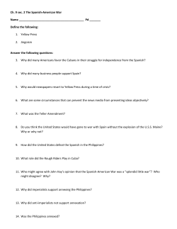 Ch. 9 sec. 2 The Spanish-American War Name