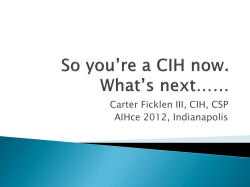 AIHce 2012_CIHPrep_FicklenWatson
