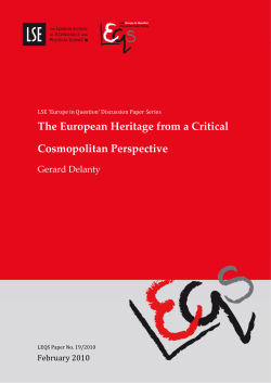 The European Heritage from a Critical Cosmopolitan Perspective