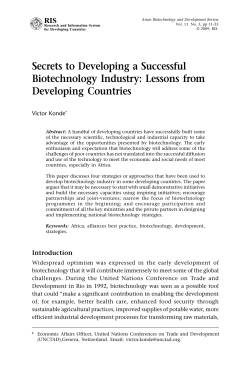 Secrets to Developing a Successful Biotechnology Industry