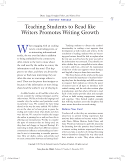 Teaching Students to Read like Writers Promotes Writing
