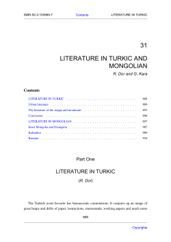 31 LITERATURE IN TURKIC AND MONGOLIAN