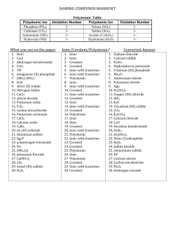 Answer Key - Wando High School