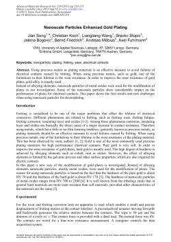 Nanoscale Particles Enhanced Gold Plating Jian Song , Christian