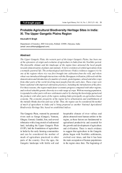Probable Agricultural Biodiversity Heritage Sites in India