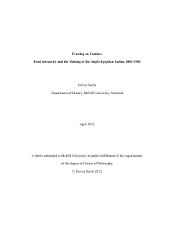 Feasting on Famines Food Insecurity and the