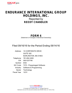 ENDURANCE INTERNATIONAL GROUP HOLDINGS, INC.