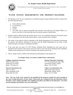 Property Transfer Water Testing Requirements