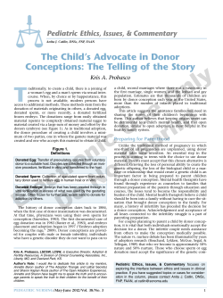 The Child`s Advocate in Donor Conceptions: The Telling of the Story