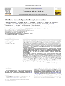 EPICA Dome C record of glacial and interglacial intensities