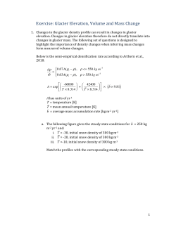 Exercise: Glacier Elevation, Volume and Mass Change