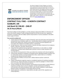 Enforcement Officer - Ontario College of Trades