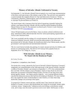 Memory of Salvador Allende Celebrated in Toronto