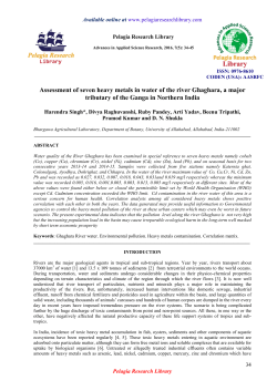Assessment of seven heavy metals in water of the river