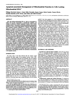 Apoptosis-associated Derangement of