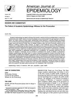 The Failure of Academic Epidemiology: Witness for the Prosecution