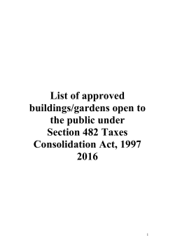 the list of approved buildings and gardens
