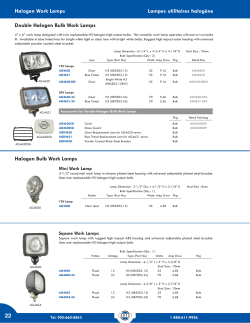 Halogen Work Lamps Lampes utilitaires halog&egrave;ne