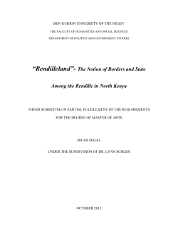 The Notion of Borders and State Among the Rendille in North Kenya