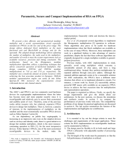 Parametric, Secure and Compact Implementation of RSA on FPGA