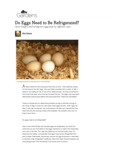 Do Eggs Need to Be Refrigerated?
