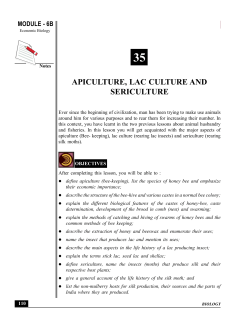 APICULTURE, LAC CULTURE AND SERICULTURE