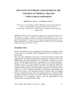 influence of working parameters on the viscosity of thermal treated