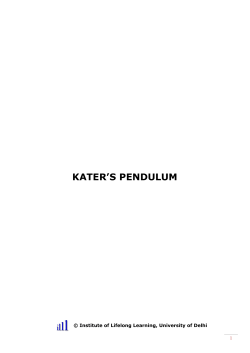 kater`s pendulum - University of Delhi